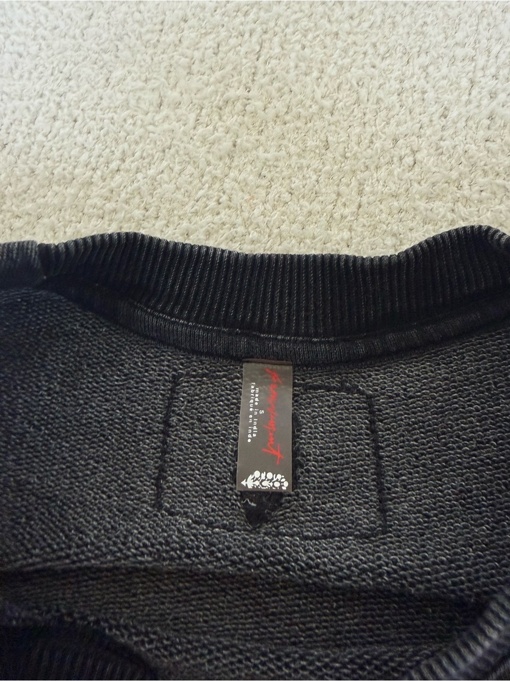 FP Movement Washed Black Crewneck Sweatshirt Pullover - Picture 2 of 2